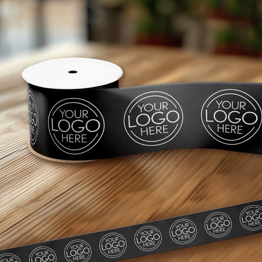 Logo für das Branding für Unternehmen schwarz hinz Satinband