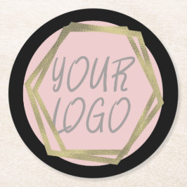 Logo für das Branding in modernen Unternehmen Runder Pappuntersetzer