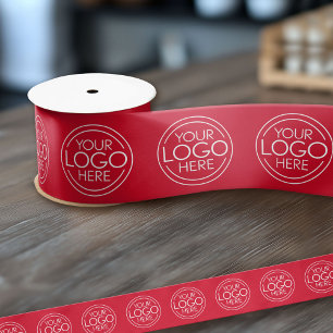 Logo für das Branding von Unternehmen in Rot hinzu Satinband