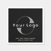 Logo für das Business Paper "Black + White Text" Serviette (Vorderseite)