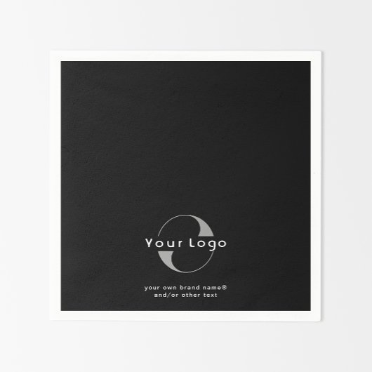 Logo für das Business Paper "Black + White Text" Serviette