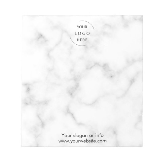 Logo für das Design von Minimalistischem Marmor re Notizblock (Vorderseite)
