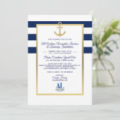 LOGO für das Event "Custom Navy Blue Nautical Part Einladung (Stehend Vorderseite)