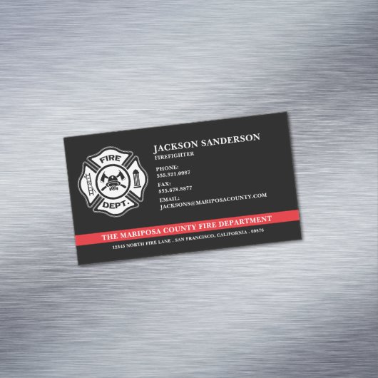 Logo für das Feuerwehrteam der Custom Fire Departm Magnetische Visitenkarte (Beispiel)