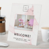 Logo für das Foto aus rosa blauem Marmor Sockelschild (In Situ)