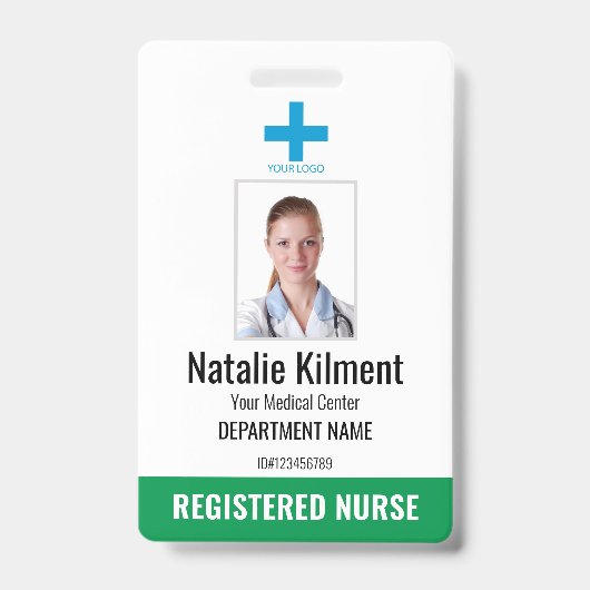 Logo für das Foto "Name des Krankenhauses" grün un Ausweis (Front)