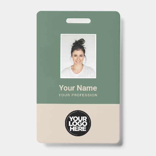 Logo für das Foto "Sage Green Beige Employee" Ausweis (Vorderseite)