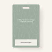 Logo für das Foto "Sage Green Botanical Employee" Ausweis (Rückseite)