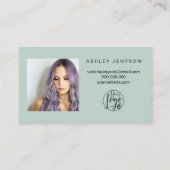 Logo für das Foto "Sage green heart" (Grün) Vielen Visitenkarte (Rückseite)