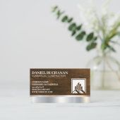 Logo für das Gebäude | Holzmetall Visitenkarte (Stehend Vorderseite)