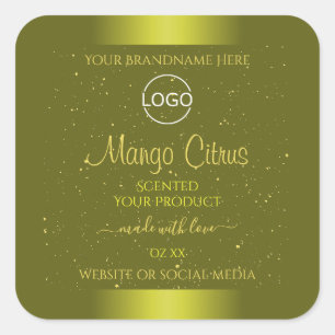 Logo für das gelbe Mustard-Produkt-Label Gold Glit Quadratischer Aufkleber