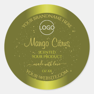 Logo für das gelbe Mustard-Produkt-Label Gold Glit Runder Aufkleber