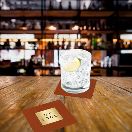 Logo für das Geschäft "Burnange orange Terracotta" Rechteckiger Pappuntersetzer