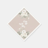 Logo für das Geschäft mit beigefarbenen weißen Blu Serviette (Ecke)