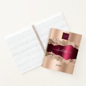 Logo für das Geschäft mit Goldburgunder-Marmor Notizblock (Innenseite)