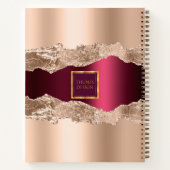 Logo für das Geschäft mit Goldburgunder-Marmor Notizblock (Rückseite)