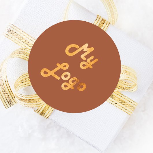 Logo für das Geschäft mit orangefarbenen staubigen Runder Aufkleber