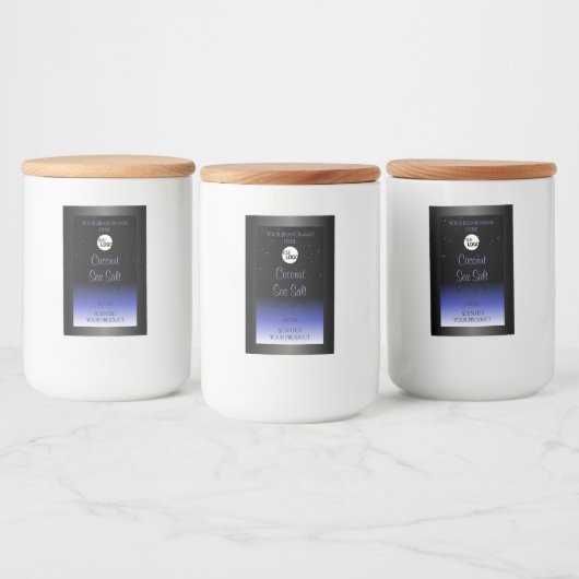 Logo für das Glitzer "Schwarz-Blau-Markenzeichen" Lebensmitteletikett (Flaschen)