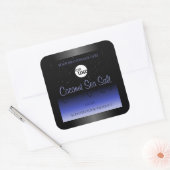 Logo für das Glitzer "Schwarz-Blau-Markenzeichen" Quadratischer Aufkleber (Umschlag)