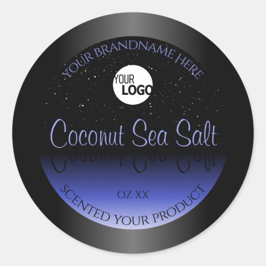 Logo für das Glitzer "Schwarz-Blau-Markenzeichen" Runder Aufkleber (Vorderseite)