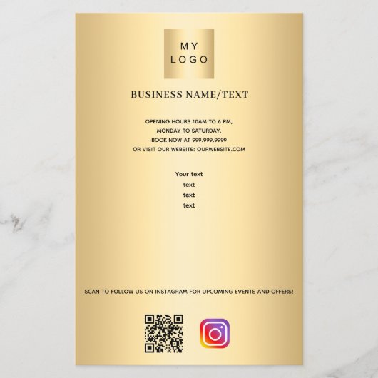 Logo für das Gold-Geschäft Qr-Code, benutzerdefini Flyer (Vorne)