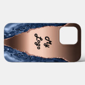 Logo für das Goldgeschäft der Rose Blauer Marmor Case-Mate iPhone Hülle (Rückseite (Horizontal))