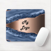 Logo für das Goldgeschäft der Rose Blauer Marmor Mousepad (Mit Mouse)