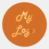 Logo für das Goldgeschäft in Burnorange Runder Aufkleber (Vorderseite)
