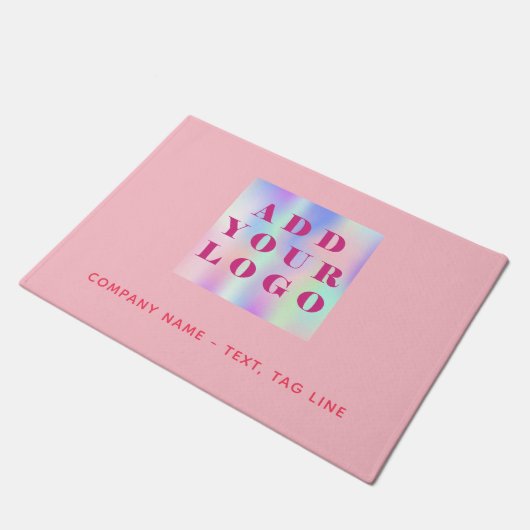 Logo für das Goldgeschäft in Rosa Fußmatte (Schrägansicht)