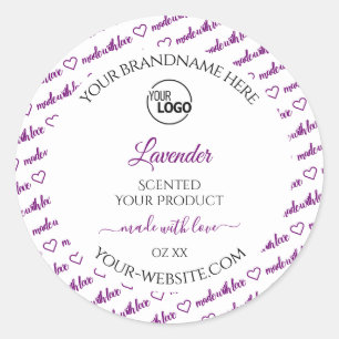 Logo für das Label "White and Lila Word Cloud Prod Runder Aufkleber