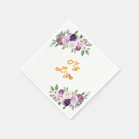 Logo für das lila Blumengeschäft Serviette (Ecke)