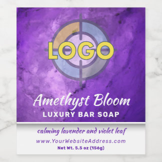 Logo für das Logo "Deep Lila Lavendel Marble Produ Weinetikett