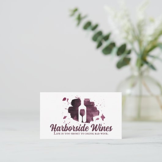 Logo für das Logo "Wine Glass and Bottle" mit ausd Visitenkarte (Stehend Vorderseite)