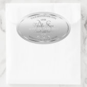 Logo für das Luxussilber-Label Diamonds Monogram Ovaler Aufkleber (Tasche)