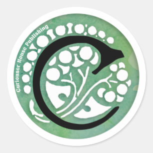 Logo für das Publishing des Curiouser House in Grü Runder Aufkleber