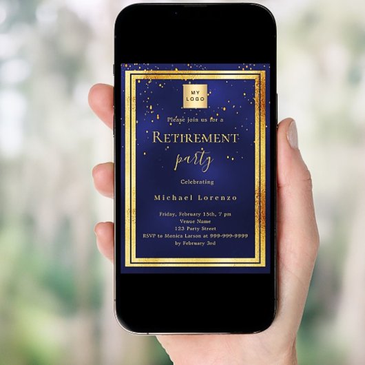 Logo für das Ruhestandsgeschäft von Konfetti aus b Einladung