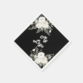 Logo für das Schwarz-weiße Blumengeschäft Serviette (Ecke)