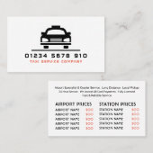 Logo für das schwarze Taxi, Preisliste Visitenkarte (Vorne/Hinten)