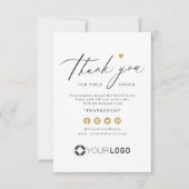 Logo für das Skriptgeschäft aus Gold Dankeskarte (Vorderseite)