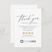 Logo für das Skriptgeschäft aus Gold Dankeskarte (Vorne/Hinten)