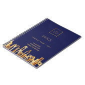 Logo für das Skyline-Geschäft in blauem Gold Notizblock (Linke Seite)