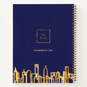 Logo für das Skyline-Geschäft in blauem Gold Notizblock (Rückseite)
