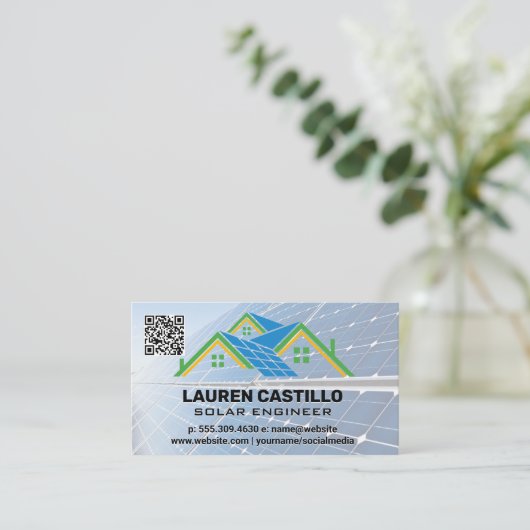 Logo für das Solarpaneel | QR-Code Visitenkarte (Stehend Vorderseite)