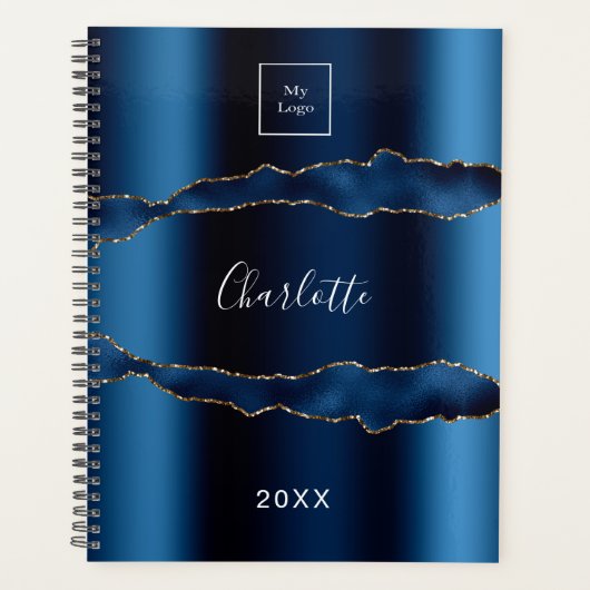 Logo für das Unternehmen "Blue gold agate marmor" Planer (Vorderseite)