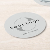 Logo für das Unternehmen "Grau + Schwarzer Text" Runder Pappuntersetzer (Angewinkelt)