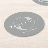 Logo für das Unternehmen "Graue und weiße Texte" Runder Pappuntersetzer (Angewinkelt)