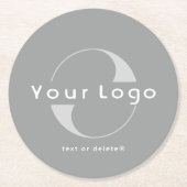 Logo für das Unternehmen "Graue und weiße Texte" Runder Pappuntersetzer (Vorderseite)