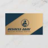 Logo für das Waschen von Navy Blue & Gold Pressure Visitenkarte (Vorderseite)