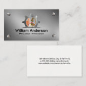 Logo für den Bau eines Baggers | Metallschrauben Visitenkarte (Vorne/Hinten)