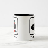 Logo für den Bowling individuell anpassbar Zweifarbige Tasse (Mittel)